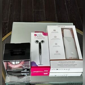 Lifting Exfoliating Wand+Plum Beauty Cryosphere Massage+Contouring Face Roller